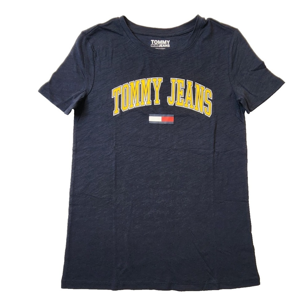 Tommy Hilfiger Jeans Women T-Shirt Graphic Casual Tee Crewneck Size 2XS OEM